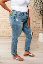 Frankie High Waist Distressed Boyfriend Jeans    Womens Ave Shops- Tilden Co.