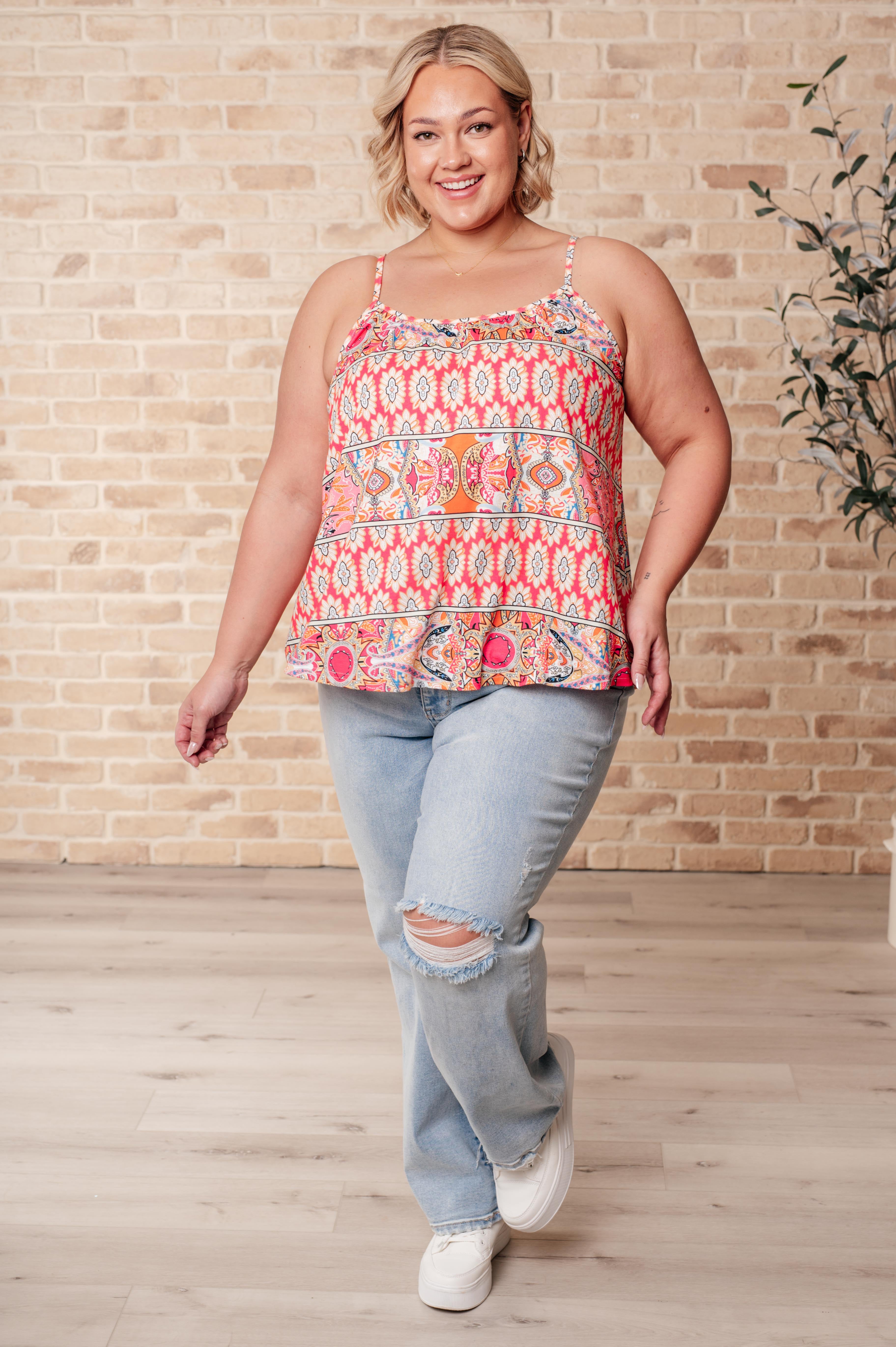 Free Spirited Mixed Print Tank Tops Ave Shops- Tilden Co.