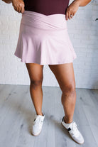 Full Force V Shaping High-Waist Skort in Mauve Peony    Bottoms Ave Shops- Tilden Co.