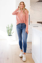 Fun Beginnings Raglan Top In Dusty Mauve    Womens Ave Shops- Tilden Co.