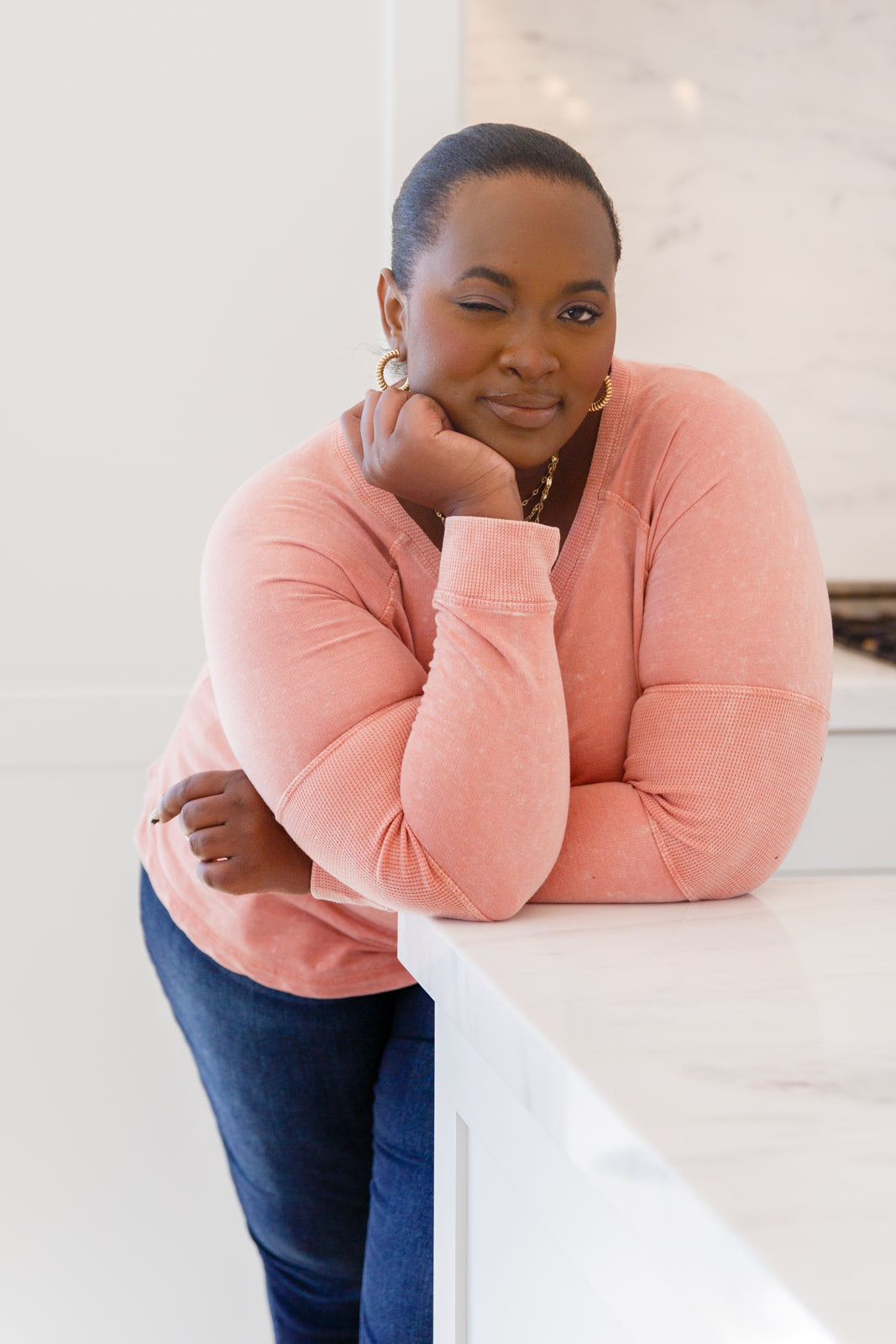 Fun Beginnings Raglan Top In Dusty Mauve    Womens Ave Shops- Tilden Co.