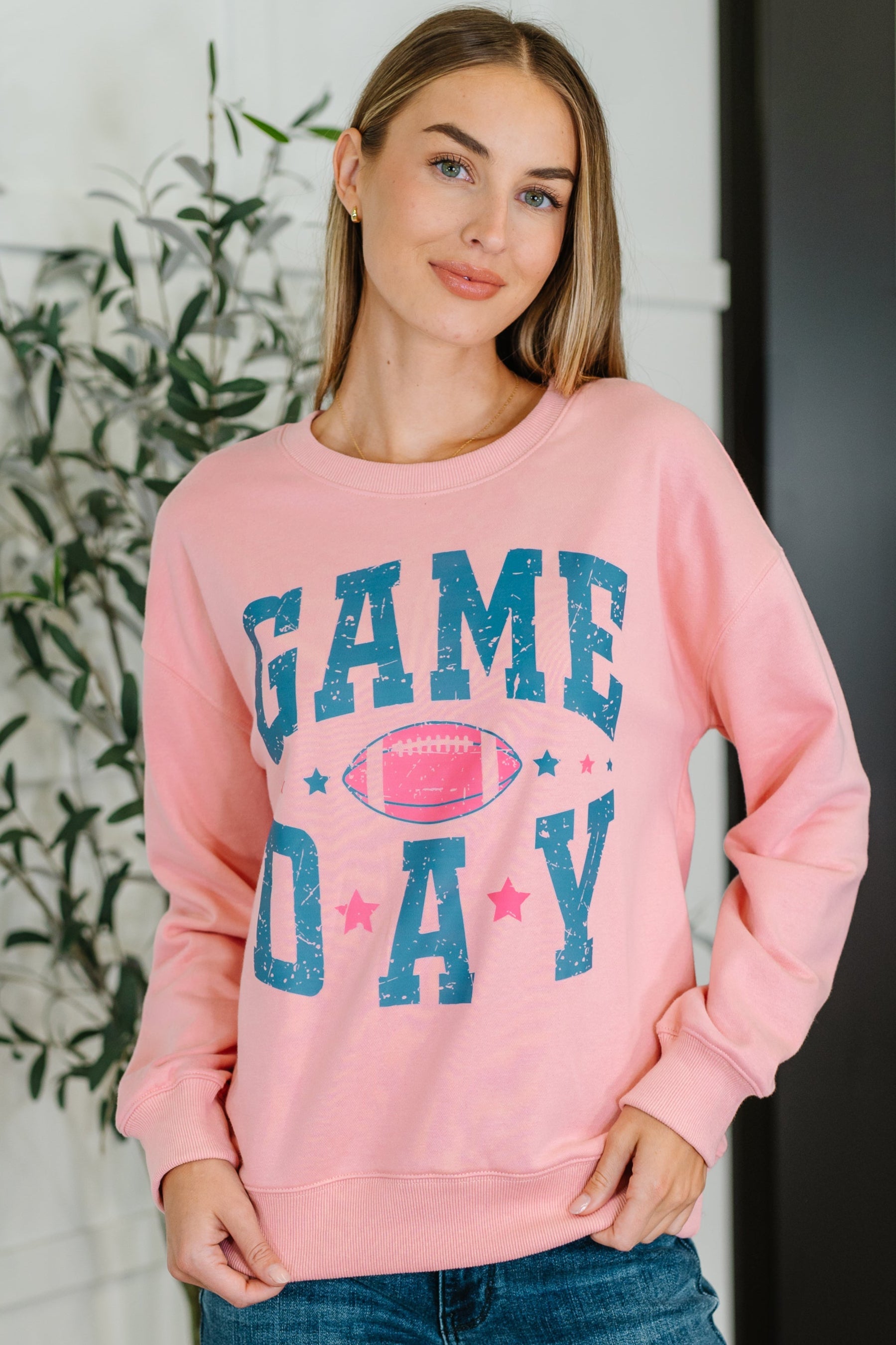 PREORDER: Game Day Graphic Drop Shoulder Sweatshirt Womens Ave Shops- Tilden Co.