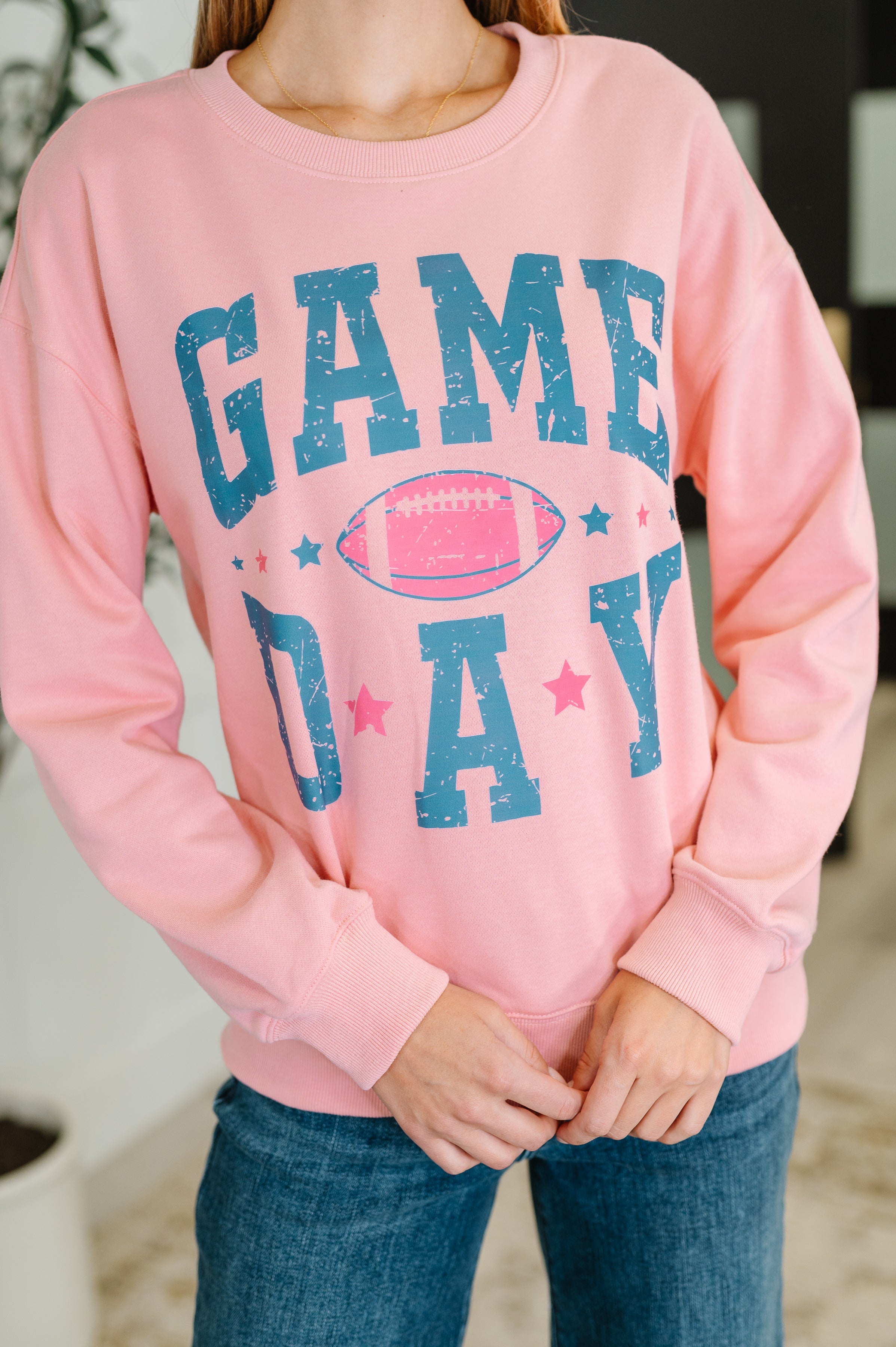 PREORDER: Game Day Graphic Drop Shoulder Sweatshirt Womens Ave Shops- Tilden Co.