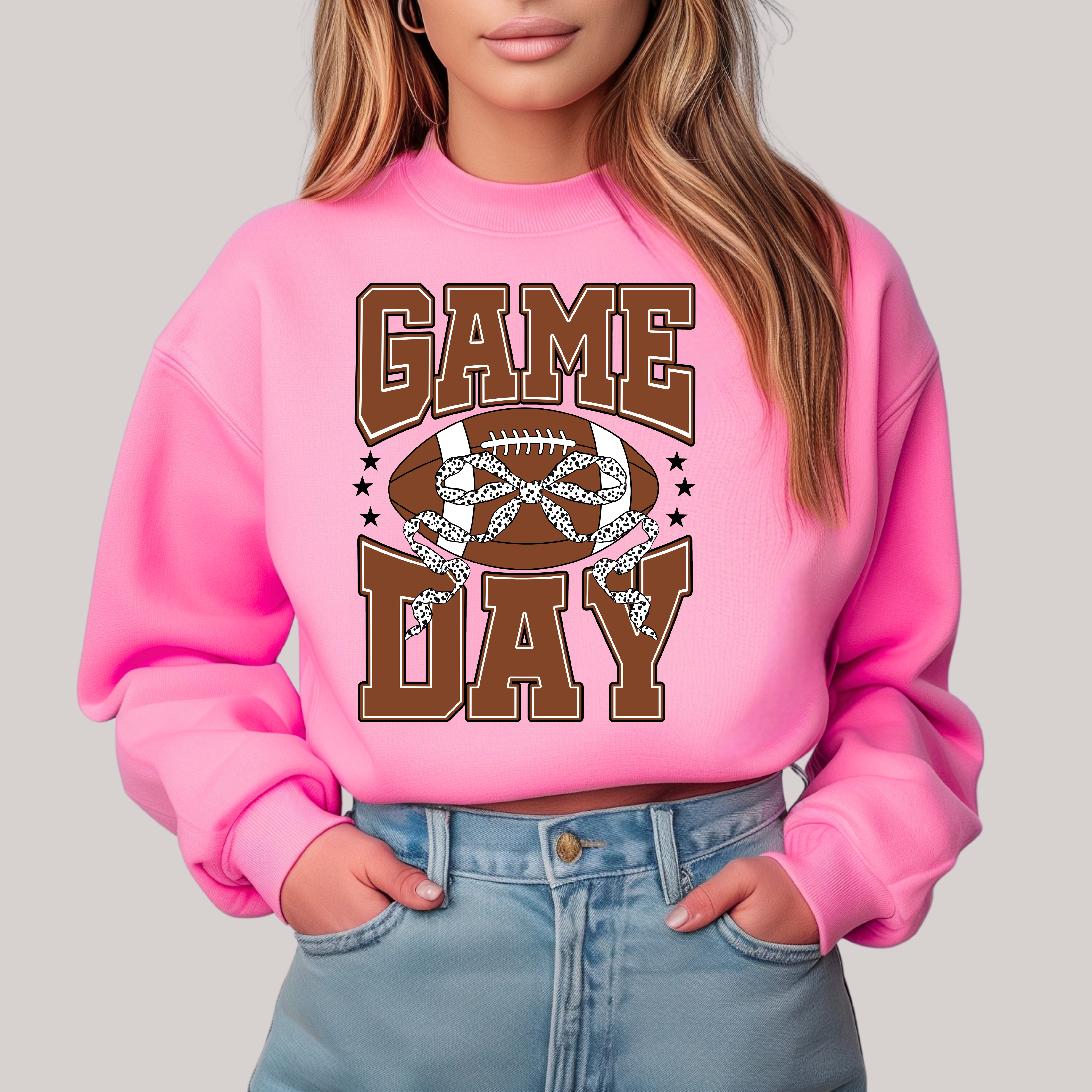 GamedayGirly in Pink Sweatshirt Womens Ave Shops- Tilden Co.