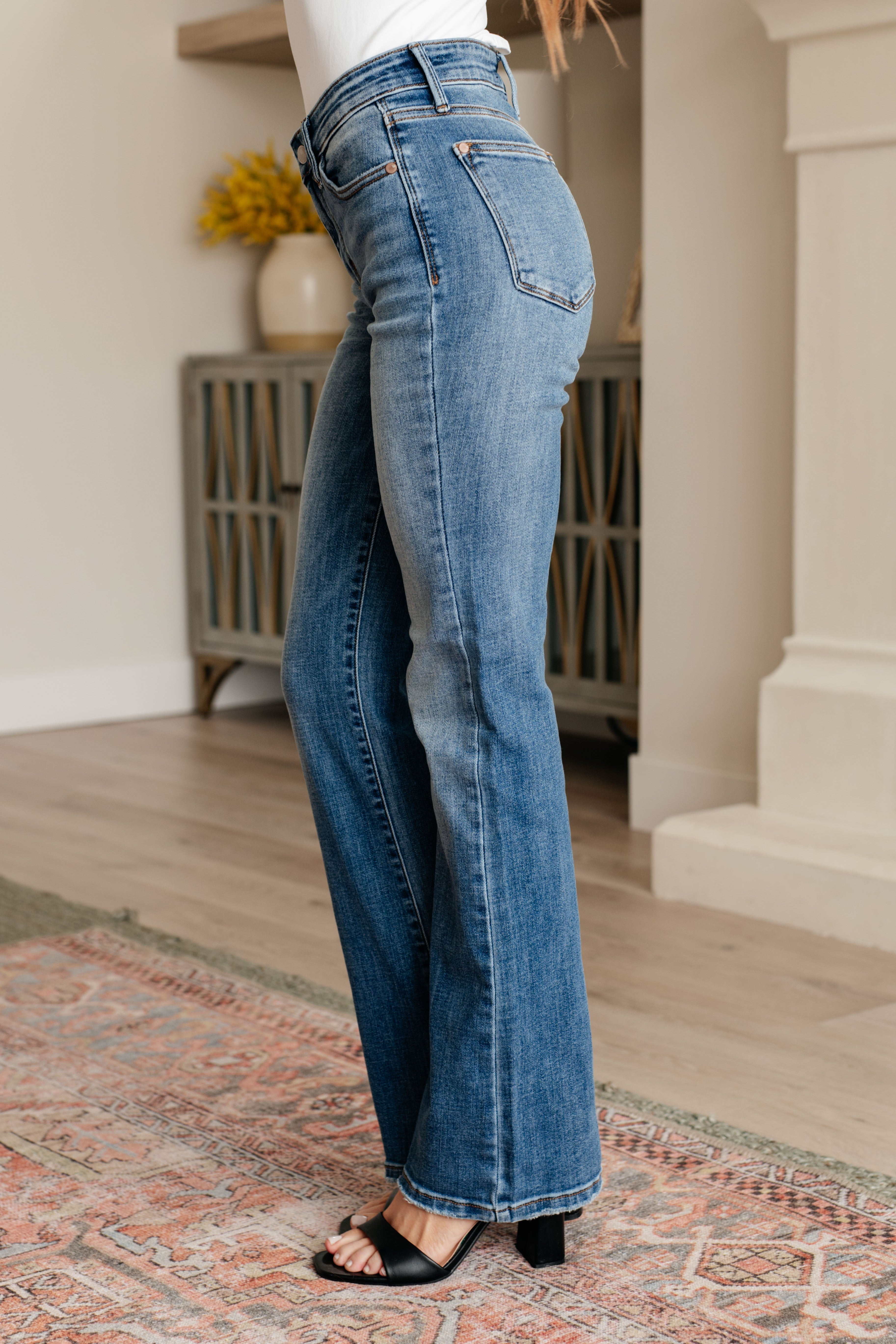 Genevieve Mid Rise Vintage Bootcut Jeans    Denim Ave Shops- Tilden Co.