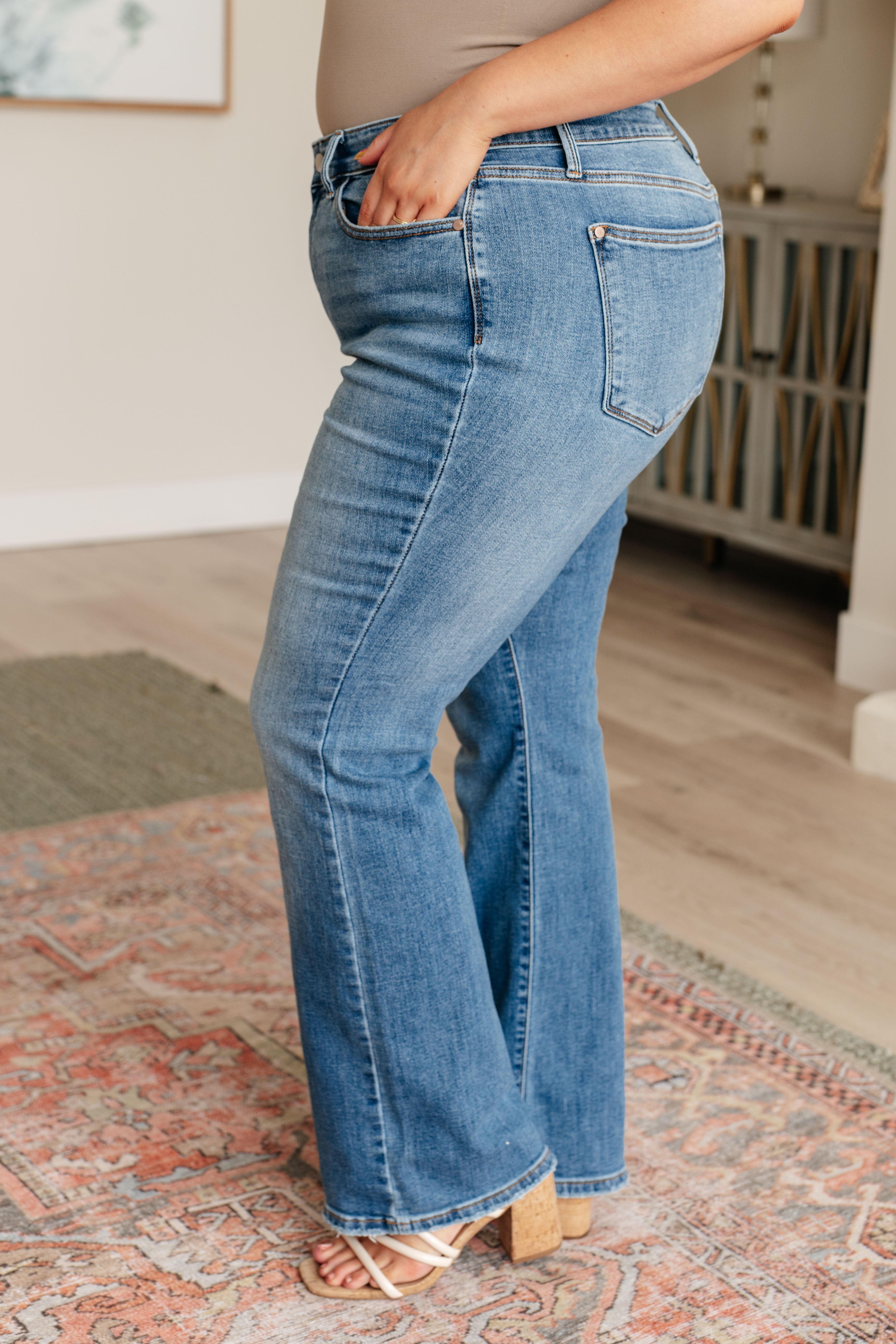 Genevieve Mid Rise Vintage Bootcut Jeans    Denim Ave Shops- Tilden Co.