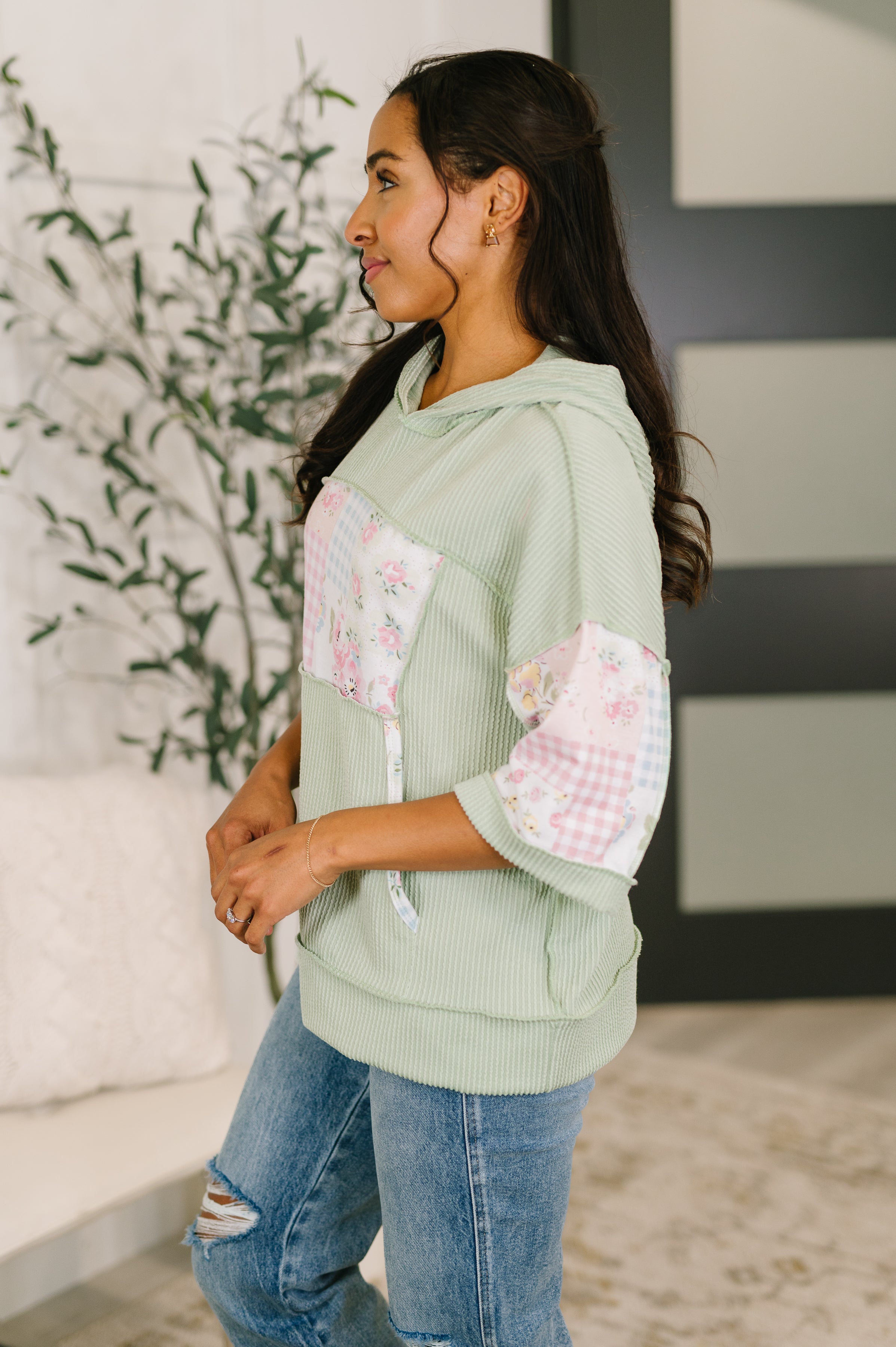 Get My Fixin' Cable Ribbed Knit Hooded Top Hoodie Ave Shops- Tilden Co.