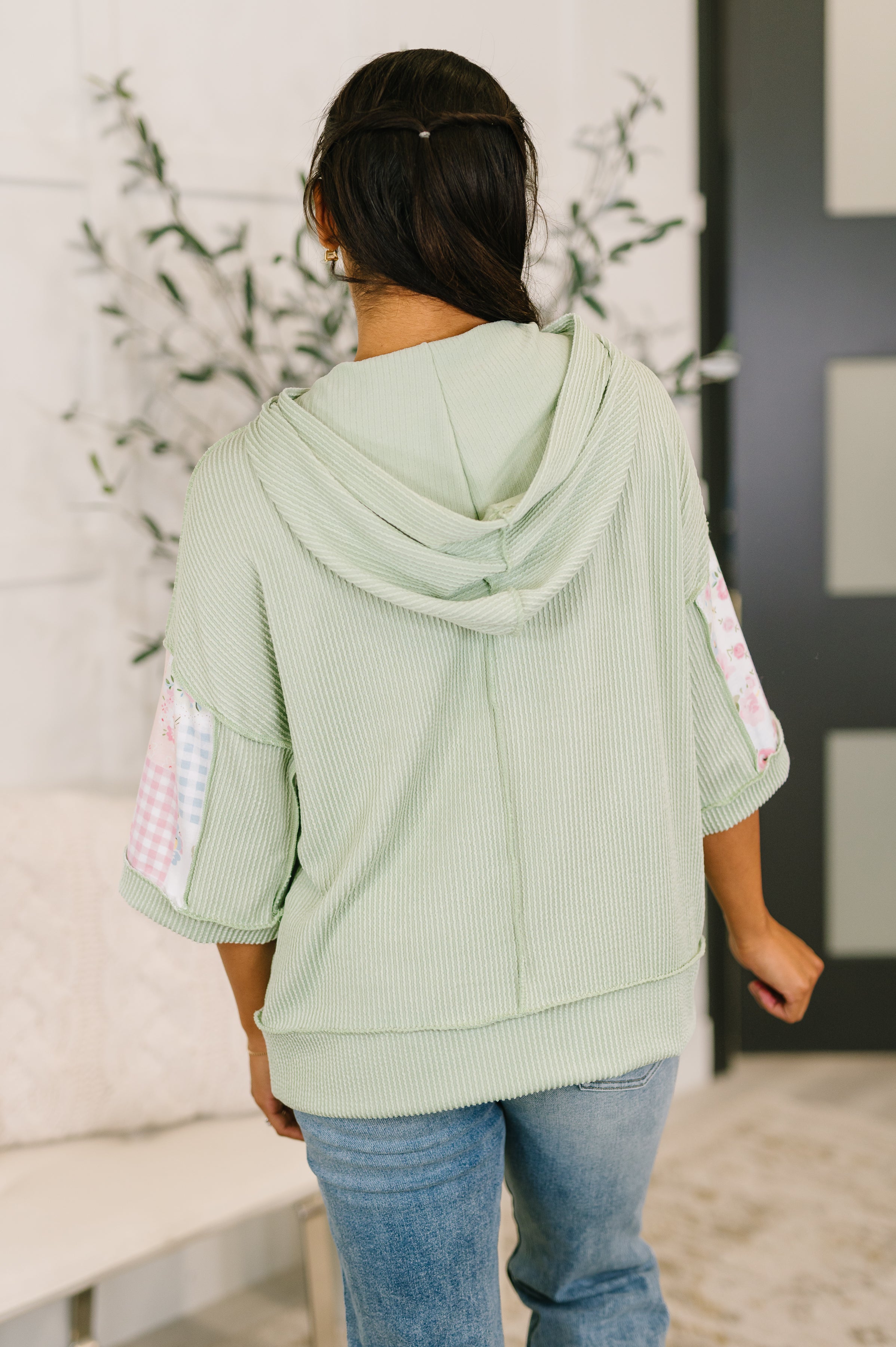 Get My Fixin' Cable Ribbed Knit Hooded Top Hoodie Ave Shops- Tilden Co.