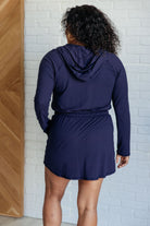 Getting Out Long Sleeve Hoodie Romper in Navy    Jumpsuits & Rompers Ave Shops- Tilden Co.