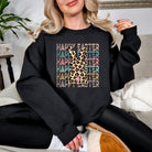 Leopard Bunny Happy Easter Graphic Sweatshirt Womens Ave Shops- Tilden Co.