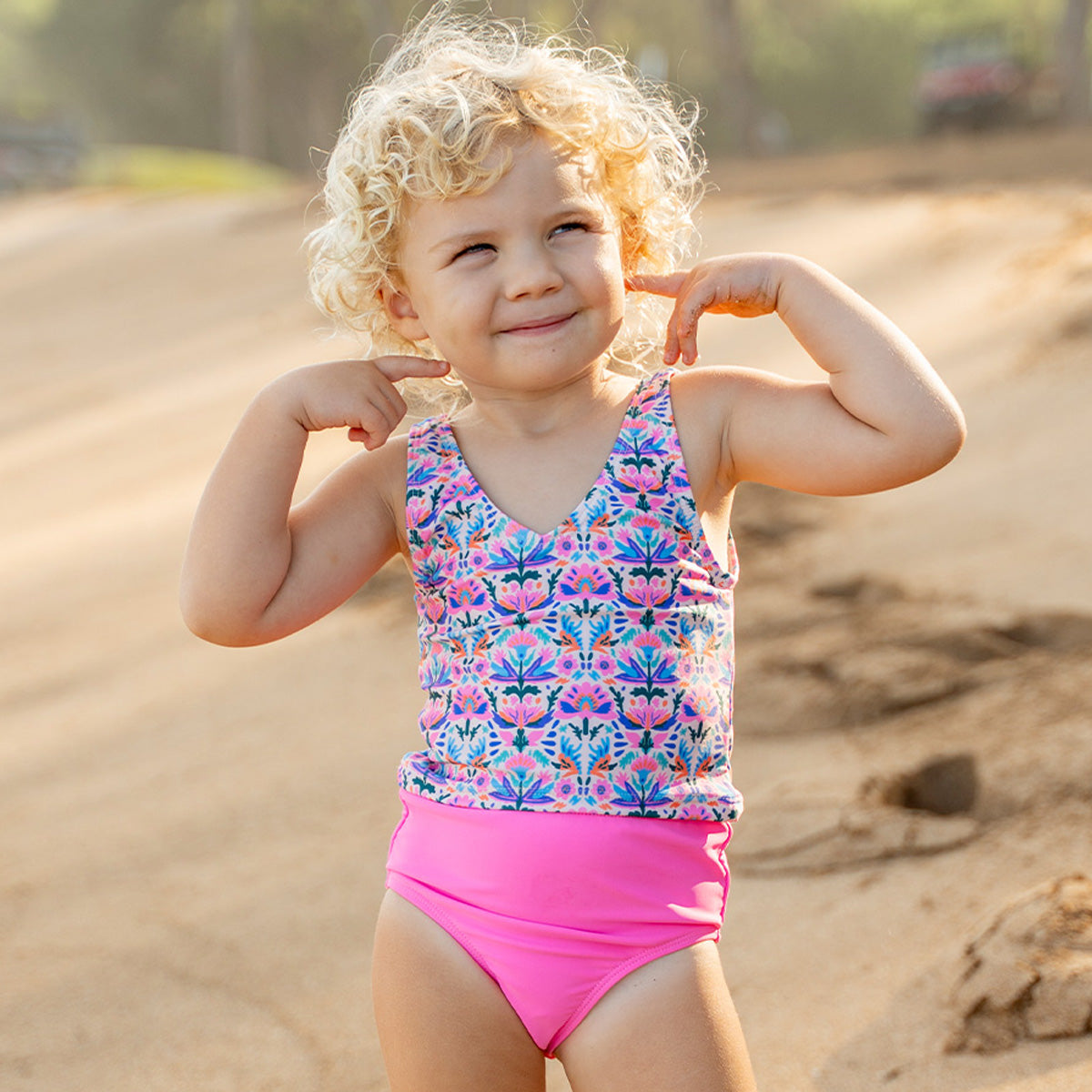 V Neck Tankini Top (Girls) Mango Blossom Floral / 2T Mango Blossom Floral 2T Swim Top Janela Bay- Tilden Co.