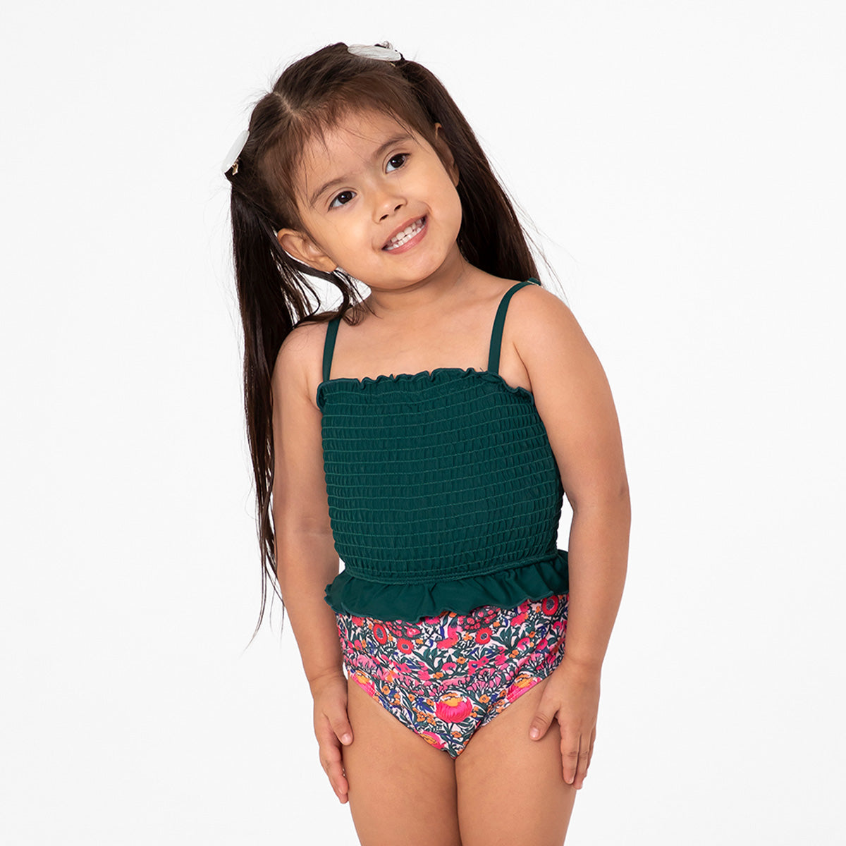 Smocked Tankini Top (Girls) Janela Bay- Tilden Co.