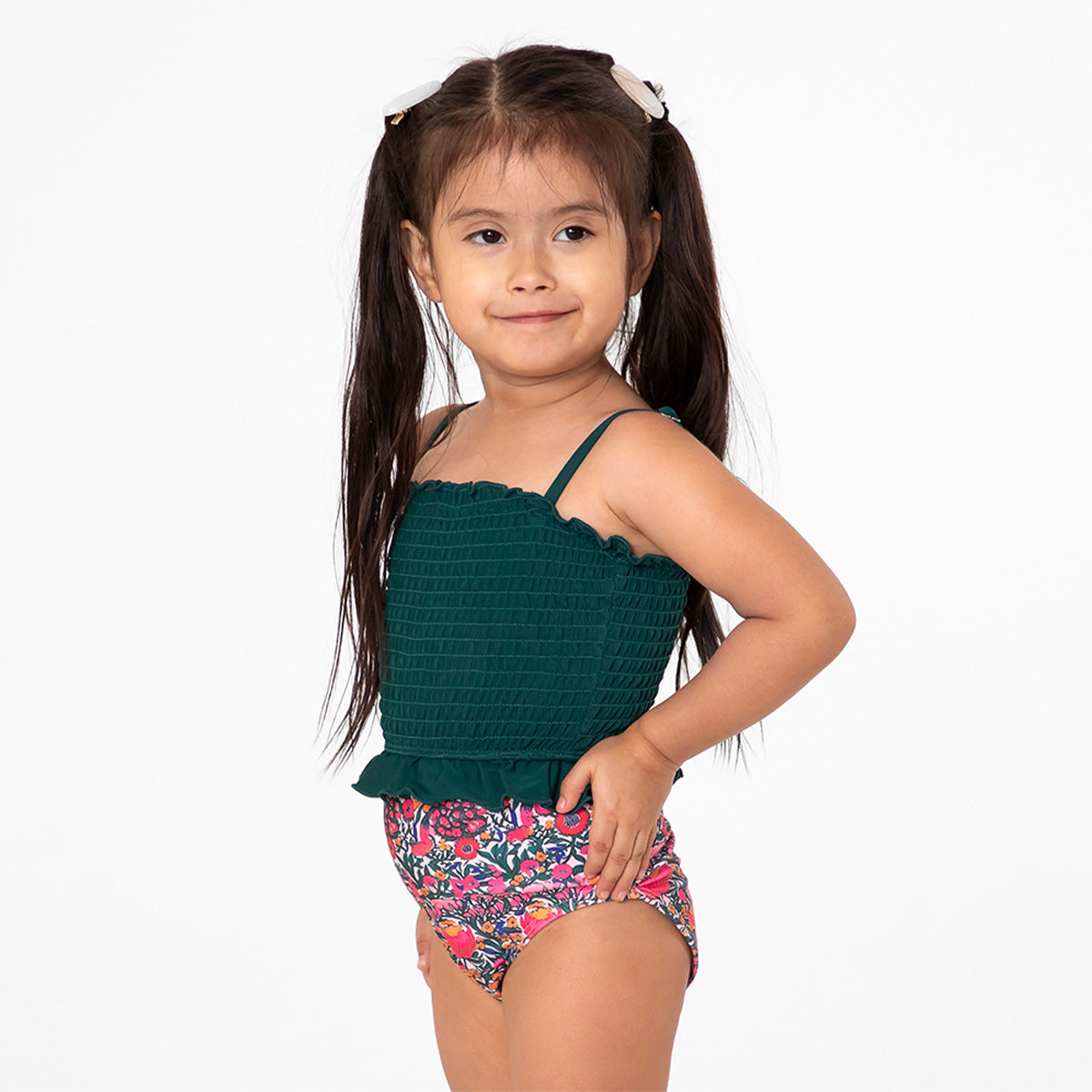 Smocked Tankini Top (Girls) Janela Bay- Tilden Co.