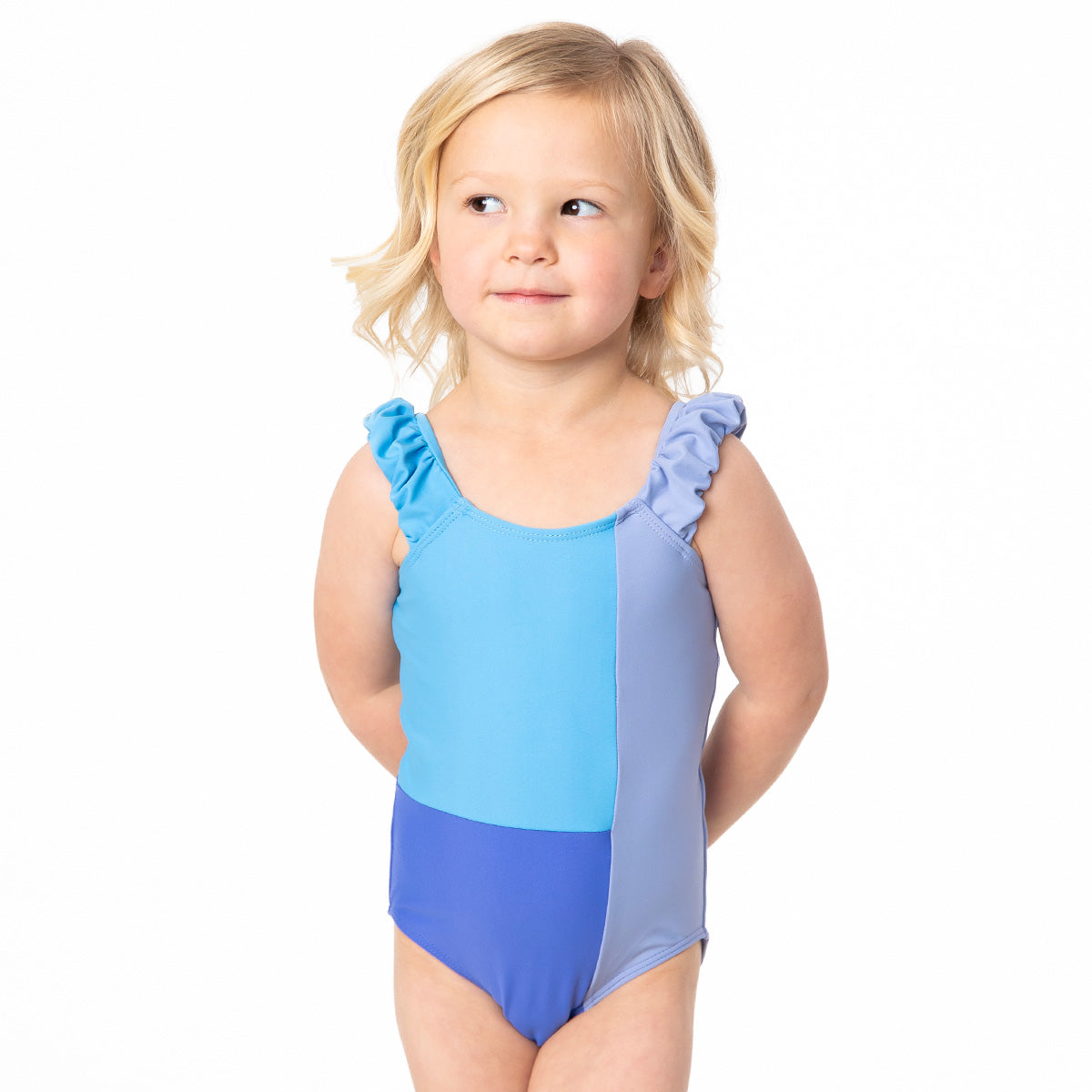 Puffy Sleeve One Piece Swimsuit (Girls) One Piece Swimsuit Janela Bay- Tilden Co.