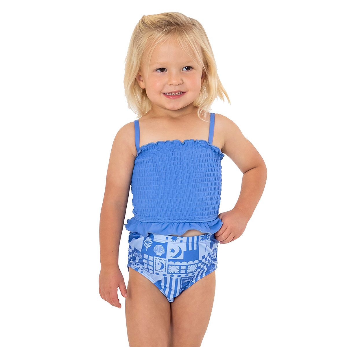 Smocked Tankini Top (Girls) Janela Bay- Tilden Co.