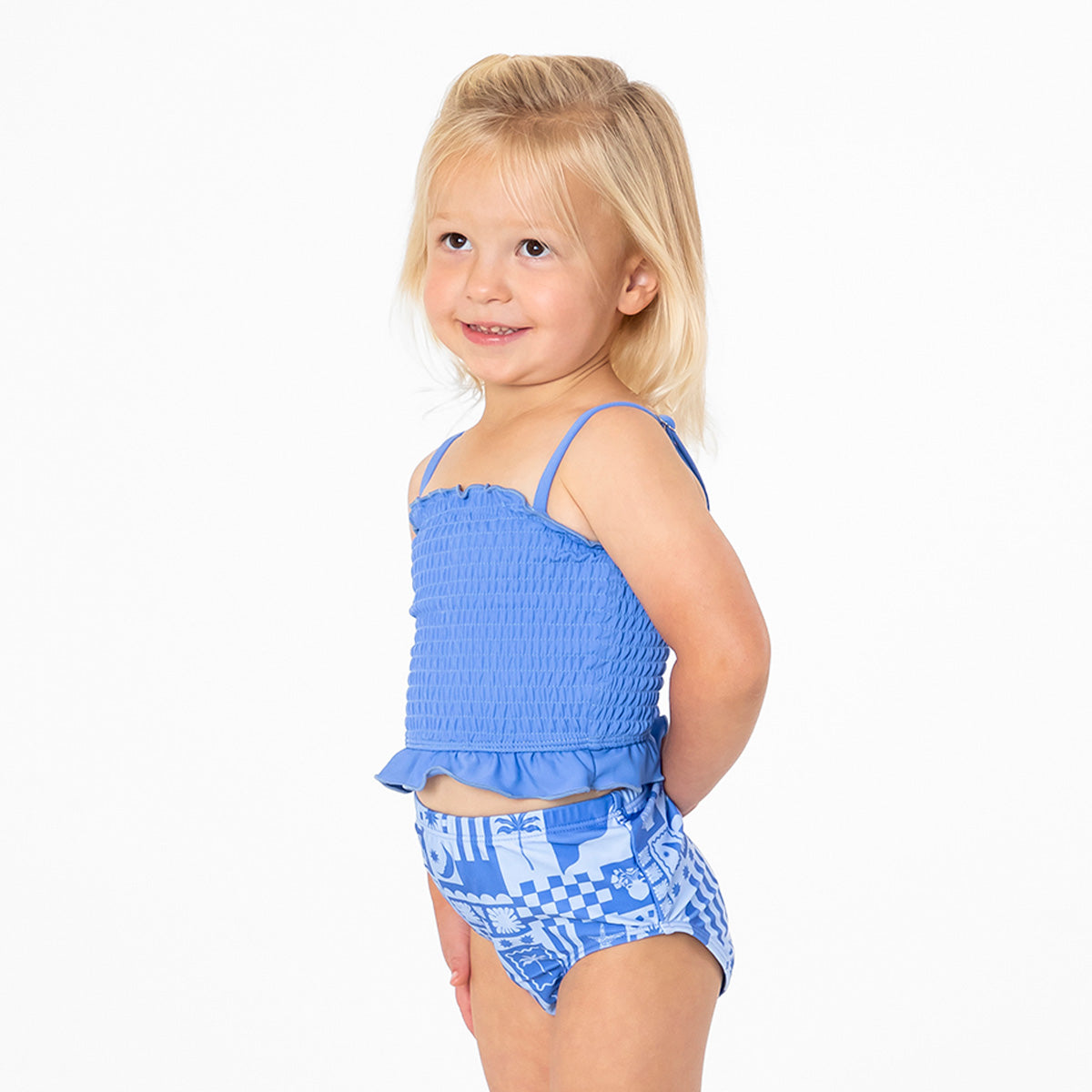 Smocked Tankini Top (Girls) Janela Bay- Tilden Co.