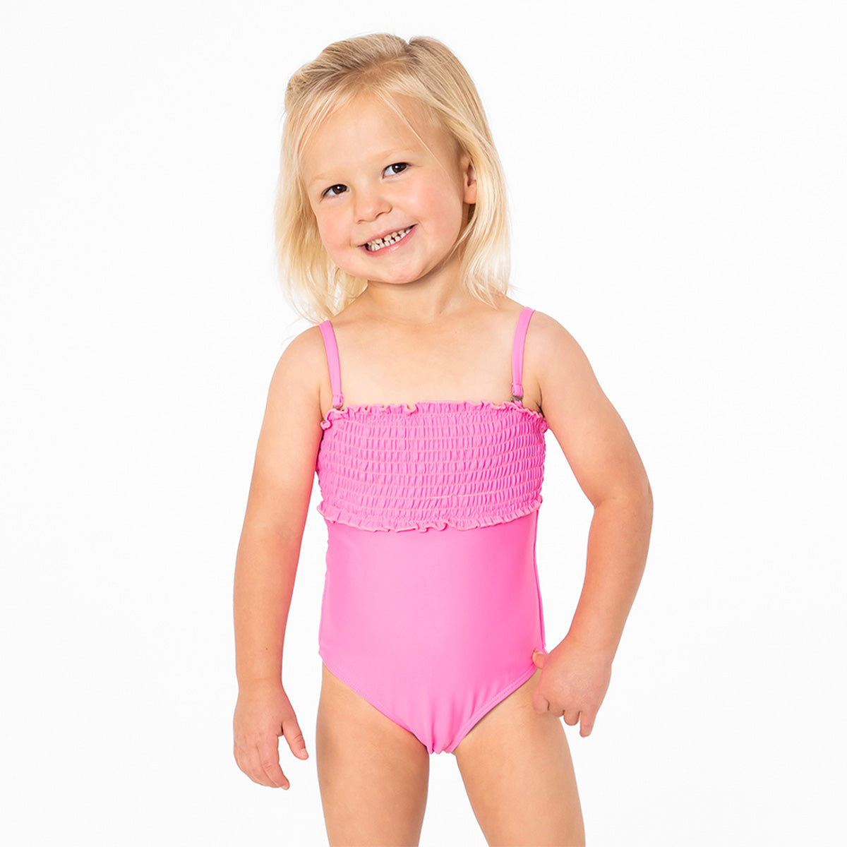 Smocked One Piece Swimsuit (Girls) Janela Bay- Tilden Co.