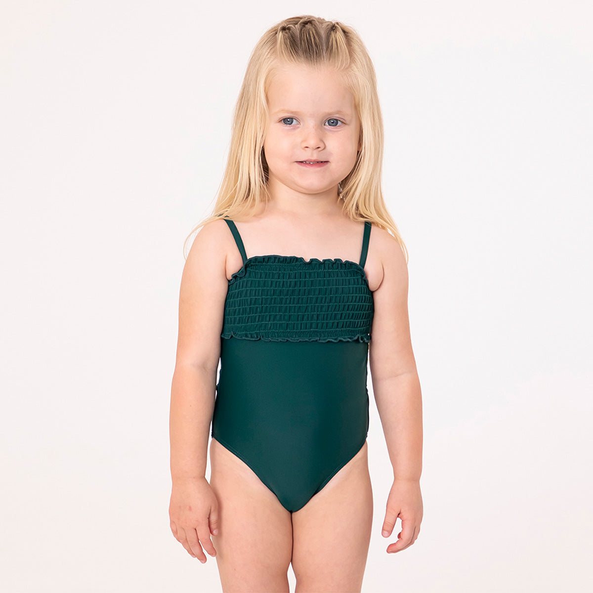 Smocked One Piece Swimsuit (Girls) Janela Bay- Tilden Co.