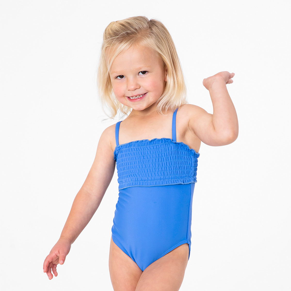 Smocked One Piece Swimsuit (Girls) Janela Bay- Tilden Co.