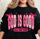 God is Good Pink Bows Graphic Tee and Sweatshirt Womens Ave Shops- Tilden Co.
