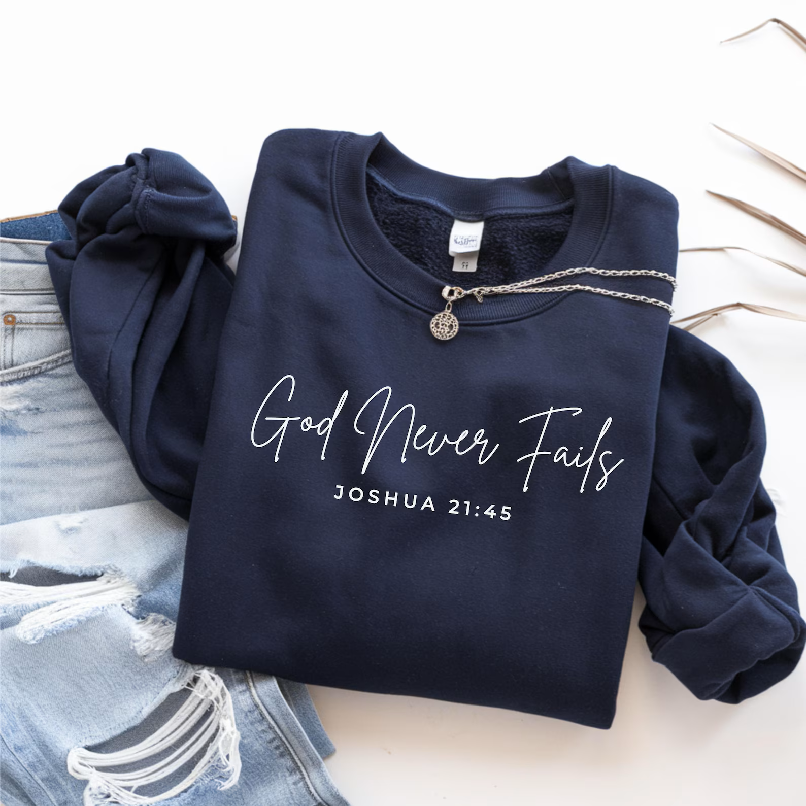 God Never Fails Graphic Tee and Sweatshirt Womens Ave Shops- Tilden Co.