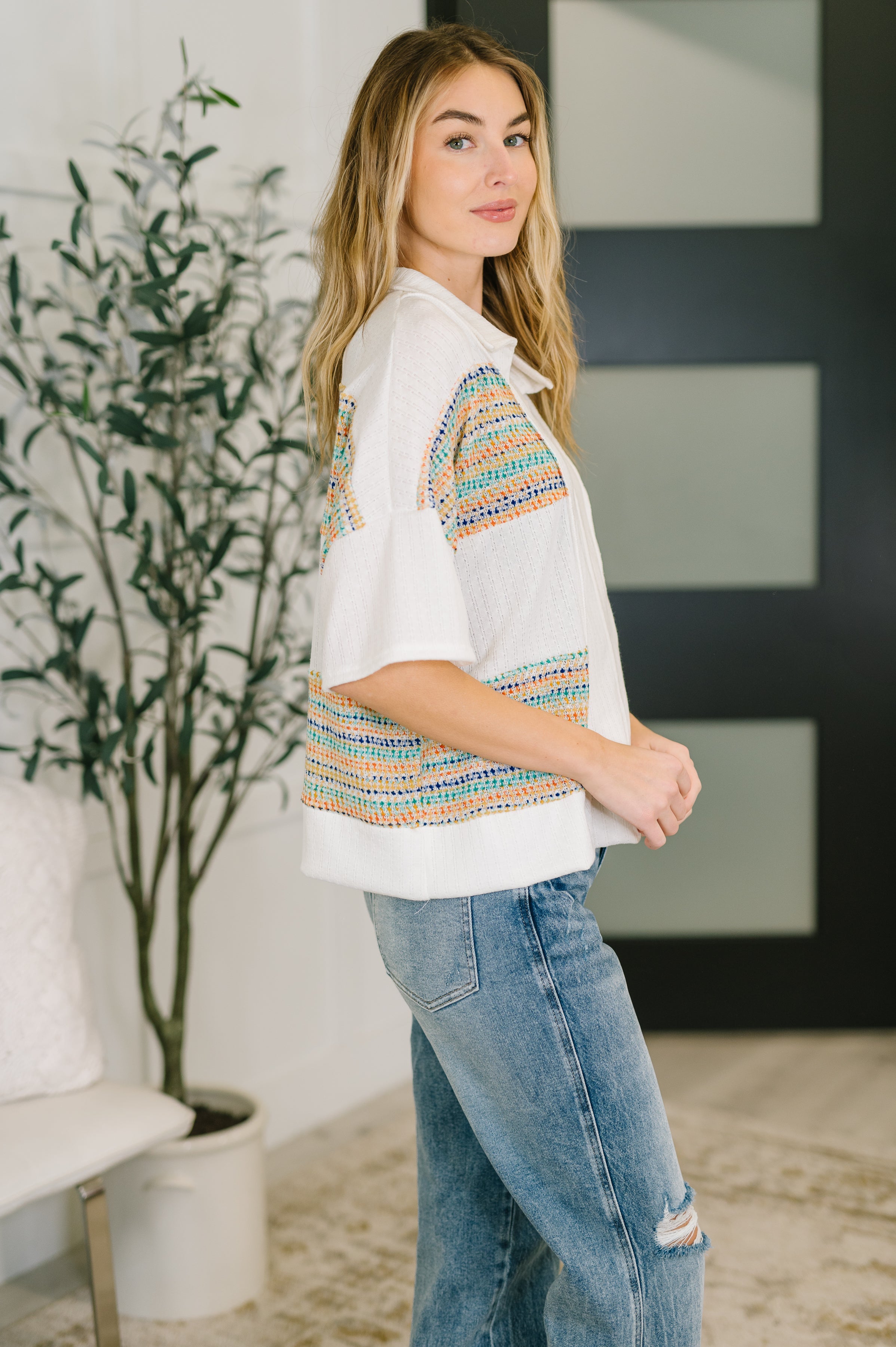 Good For Me Collared Knit Top T-Shirt Ave Shops- Tilden Co.
