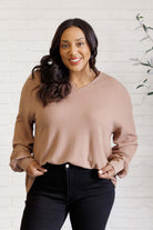 Good Things Are Coming V-Neck Top in Coffee Tops Ave Shops- Tilden Co.