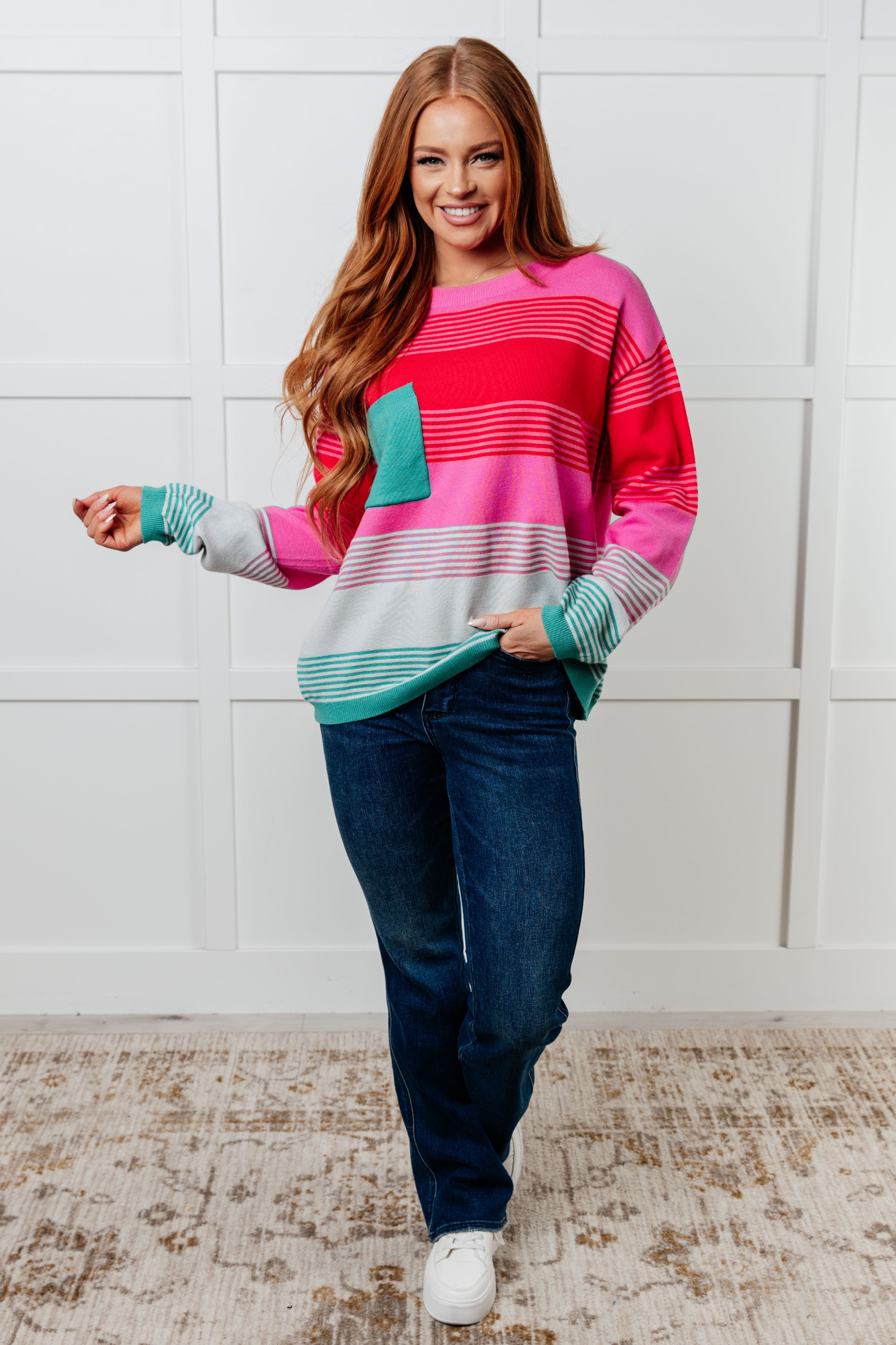 Gradual Feelings Striped Sweater Tops Ave Shops- Tilden Co.