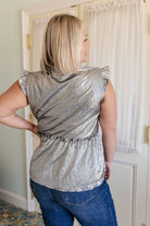 Shine On Metallic Peplum Top    Tops Ave Shops- Tilden Co.