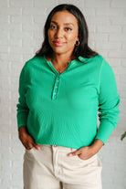 Greensleeves Waffle Knit Henley    Tops Ave Shops- Tilden Co.