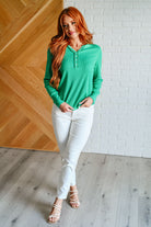 Greensleeves Waffle Knit Henley    Tops Ave Shops- Tilden Co.