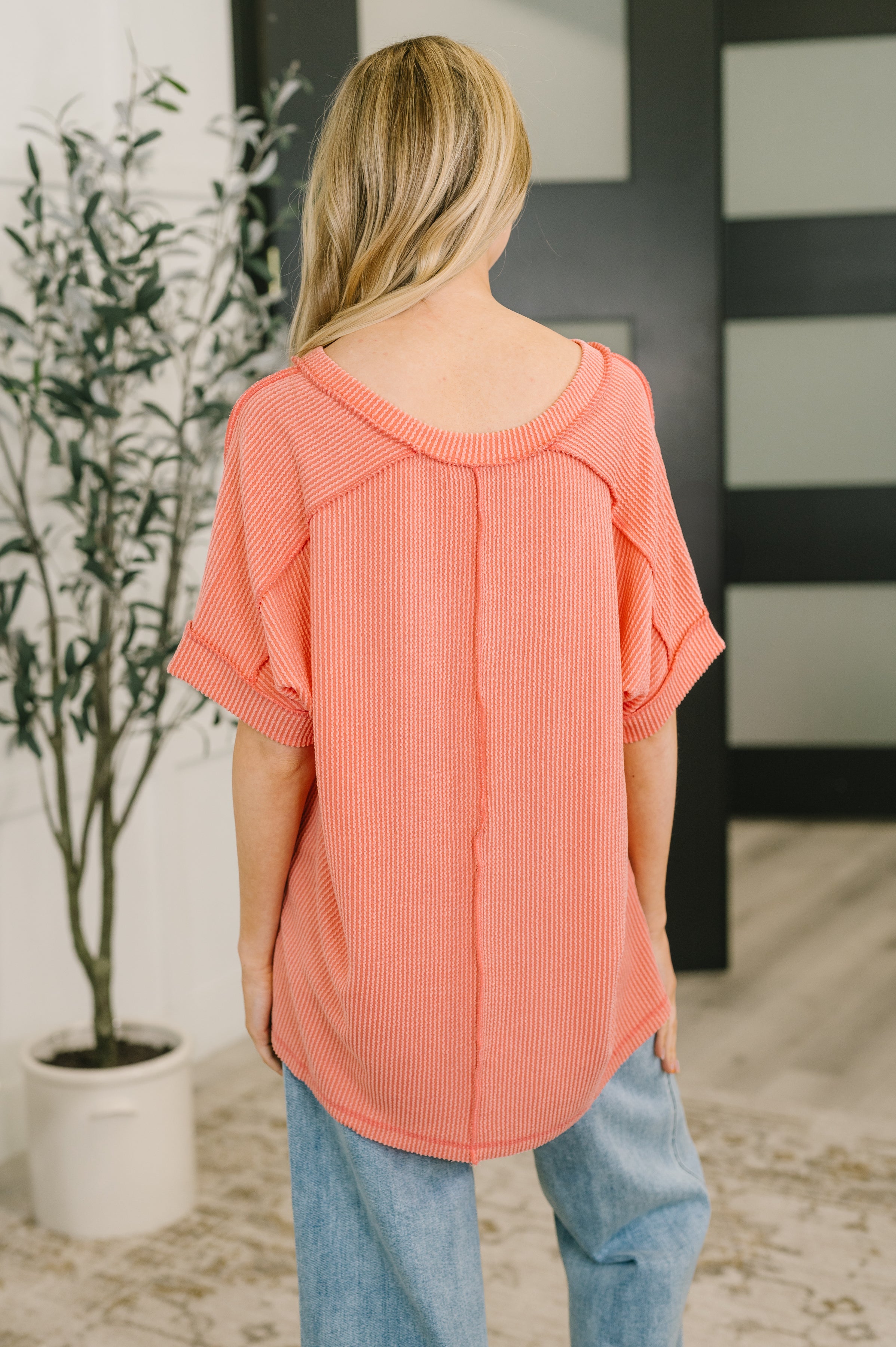 Growing Restless V-Neck Tee in Coral T-Shirt Ave Shops- Tilden Co.