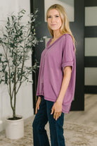 Growing Restless V-Neck Tee in Light Plum T-Shirt Ave Shops- Tilden Co.