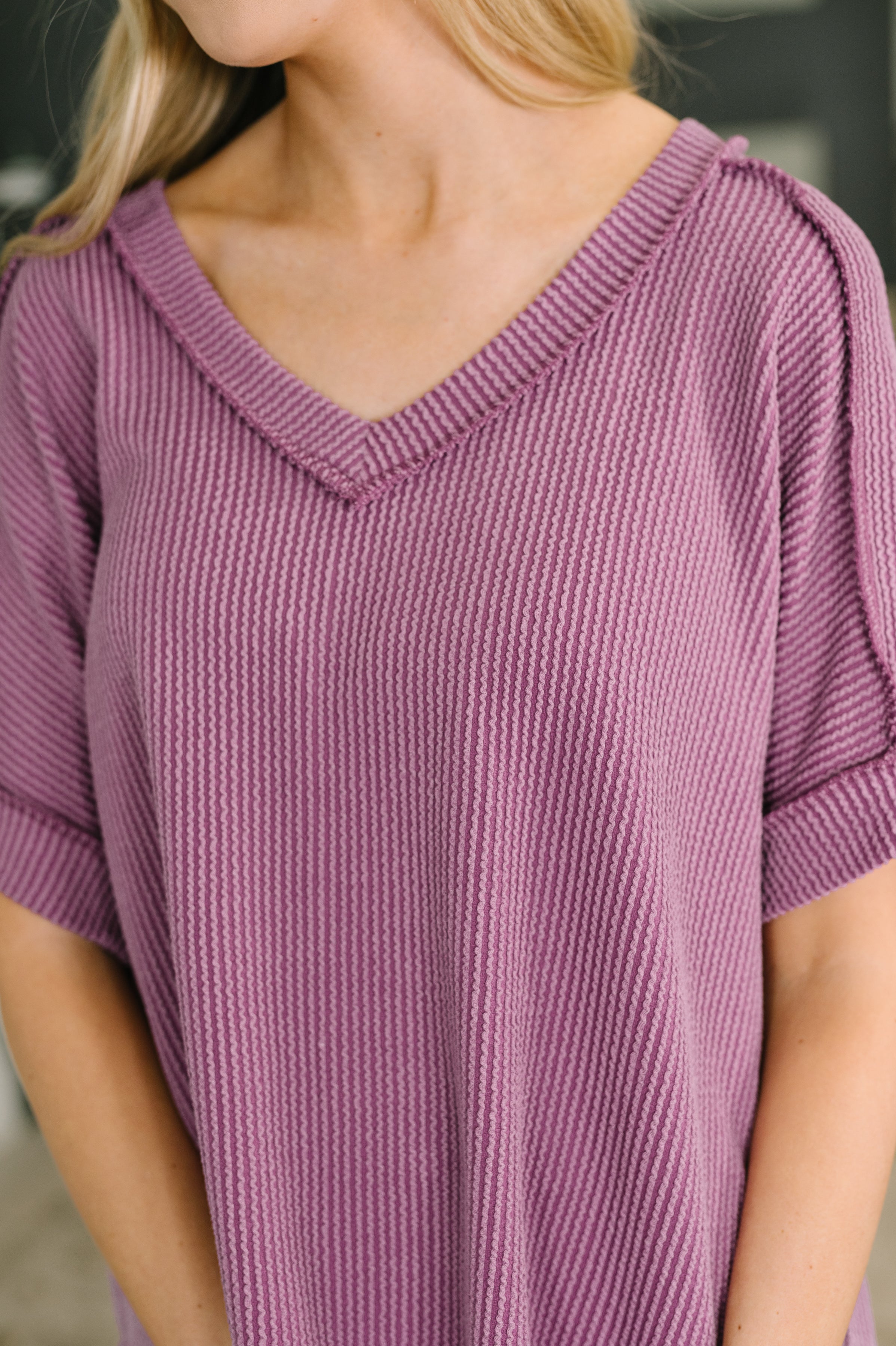 Growing Restless V-Neck Tee in Light Plum T-Shirt Ave Shops- Tilden Co.