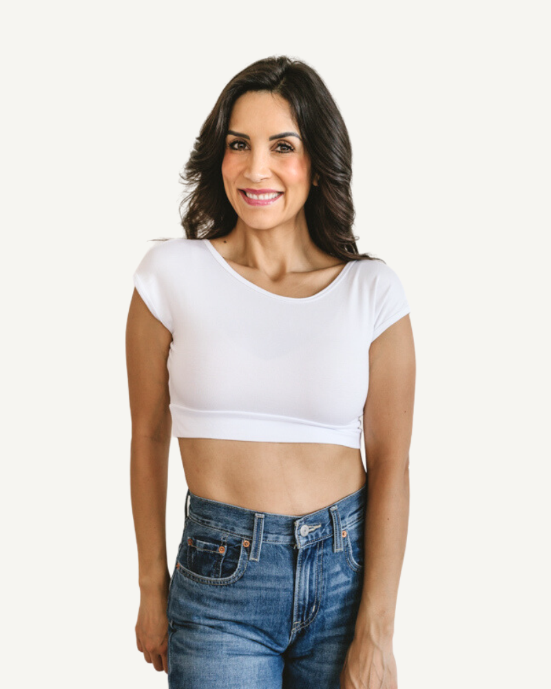 Classic Basic Cap Sleeve White / XS White XS Basic HALFTEE Layering Fashions- Tilden Co.