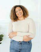 Crew Neck Long Sleeve Halftee Cream / XS Cream XS Layering Top HALFTEE Layering Fashions- Tilden Co.
