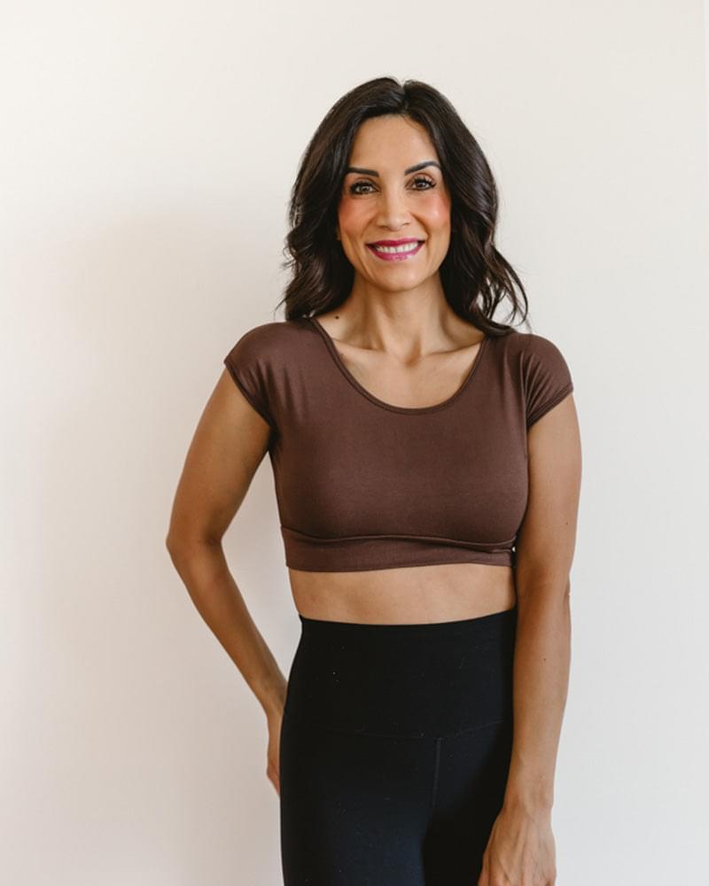 Classic Basic Cap Sleeve Brown / XS Brown XS Basic HALFTEE Layering Fashions- Tilden Co.