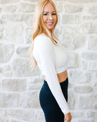 Crew Neck Long Sleeve Halftee Layering Top HALFTEE Layering Fashions- Tilden Co.