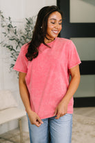 Had to Be There Mineral Wash Tee in Fuchsia Womens Ave Shops- Tilden Co.