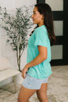 Had to Be There Mineral Wash Tee in Turquoise Womens Ave Shops- Tilden Co.