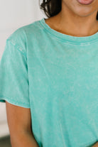 Had to Be There Mineral Wash Tee in Turquoise Womens Ave Shops- Tilden Co.