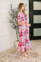 PREORDER: Half Sleeve Poplin Woven Dress in Pink and Blue Floral Womens Ave Shops- Tilden Co.