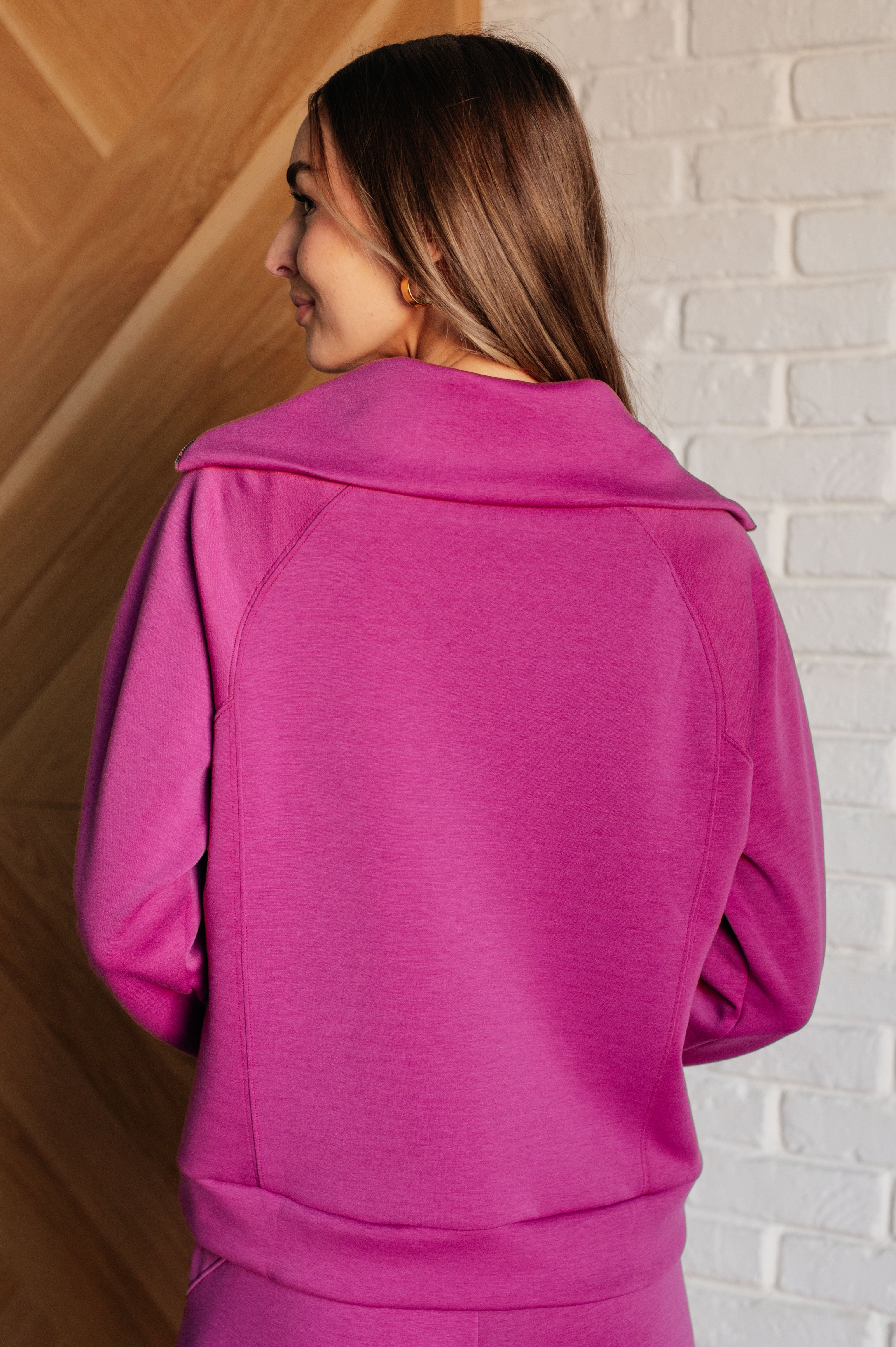 Hamptons Travel Half Zip Pullover in Magenta    Athleisure Ave Shops- Tilden Co.