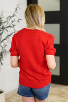Hand Over Heart Graphic Knit Top in Red Womens Ave Shops- Tilden Co.