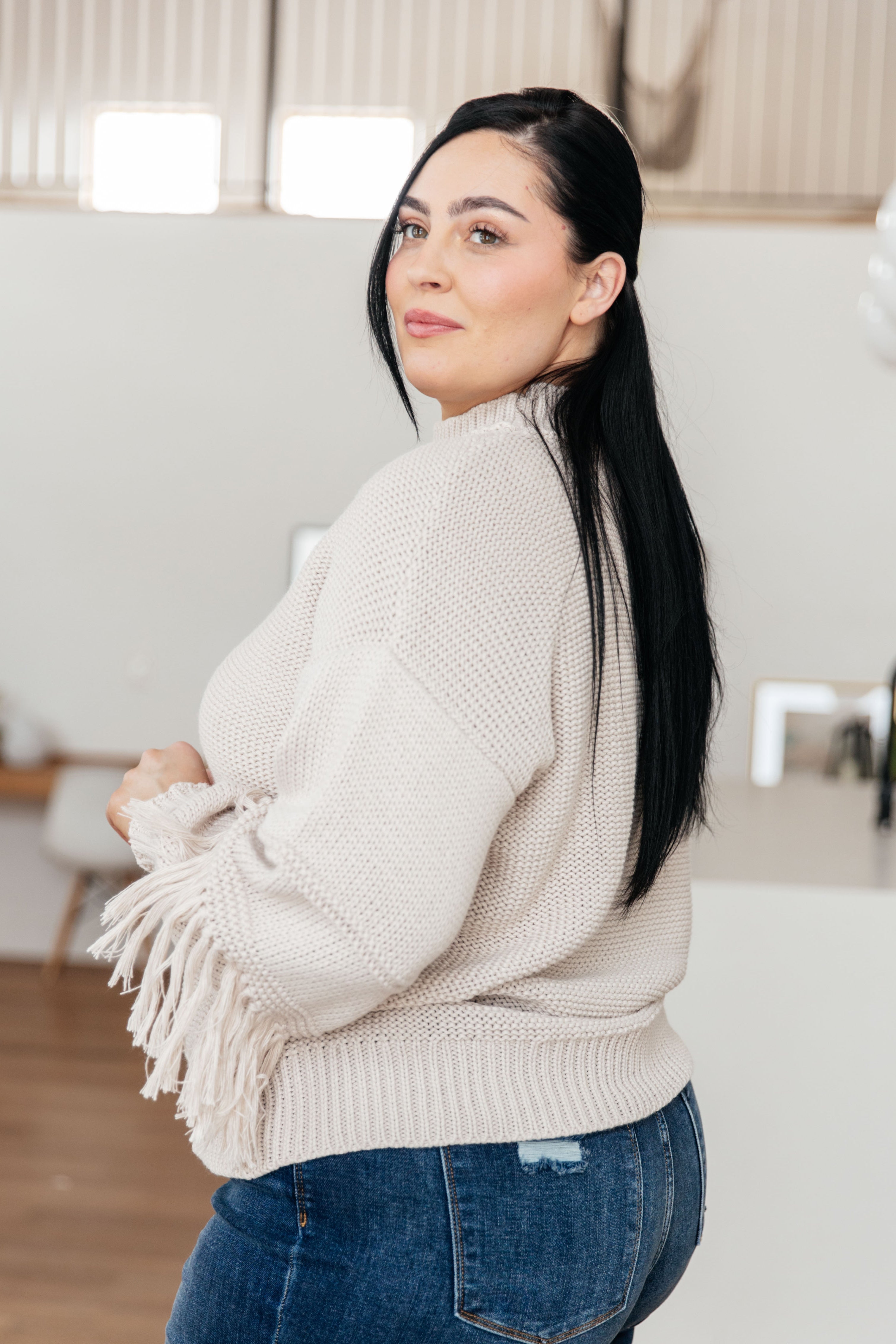 Handle It All Fringe Detail Sweater Tops Ave Shops- Tilden Co.
