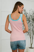 Handled It Contrast Trim Tank in Pink Tops Ave Shops- Tilden Co.