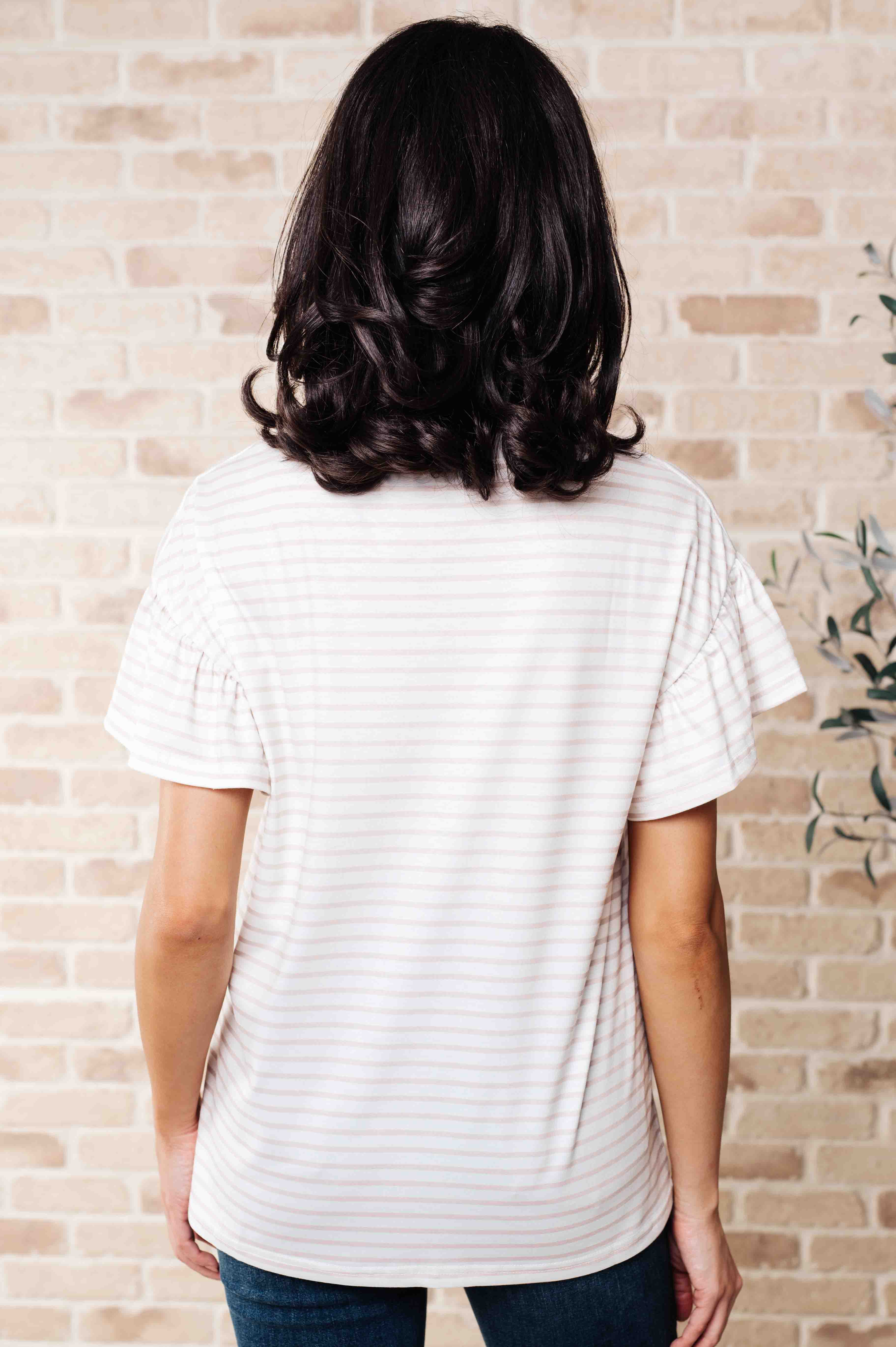 Hand to Hold Lace Detail Striped Top Tops Ave Shops- Tilden Co.