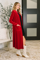 Happy Hours Long Velvet Cardigan Womens Ave Shops- Tilden Co.