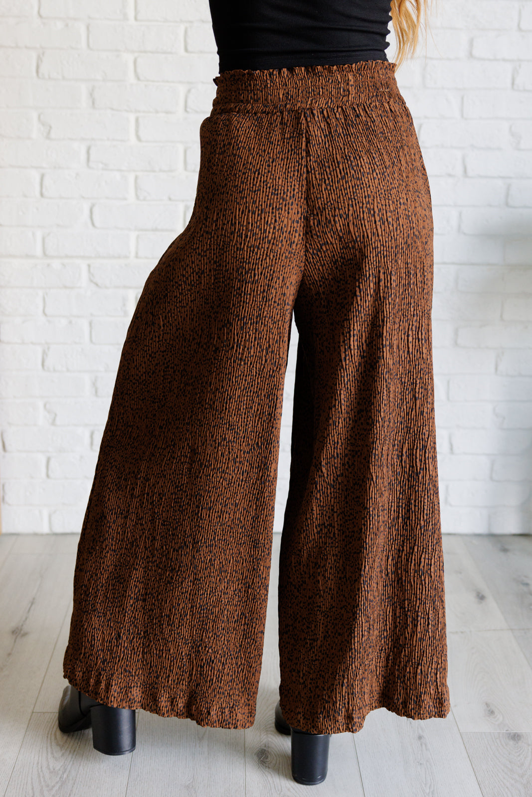 Harmony High Rise Wide Leg Pants in Brown Bottoms Ave Shops- Tilden Co.