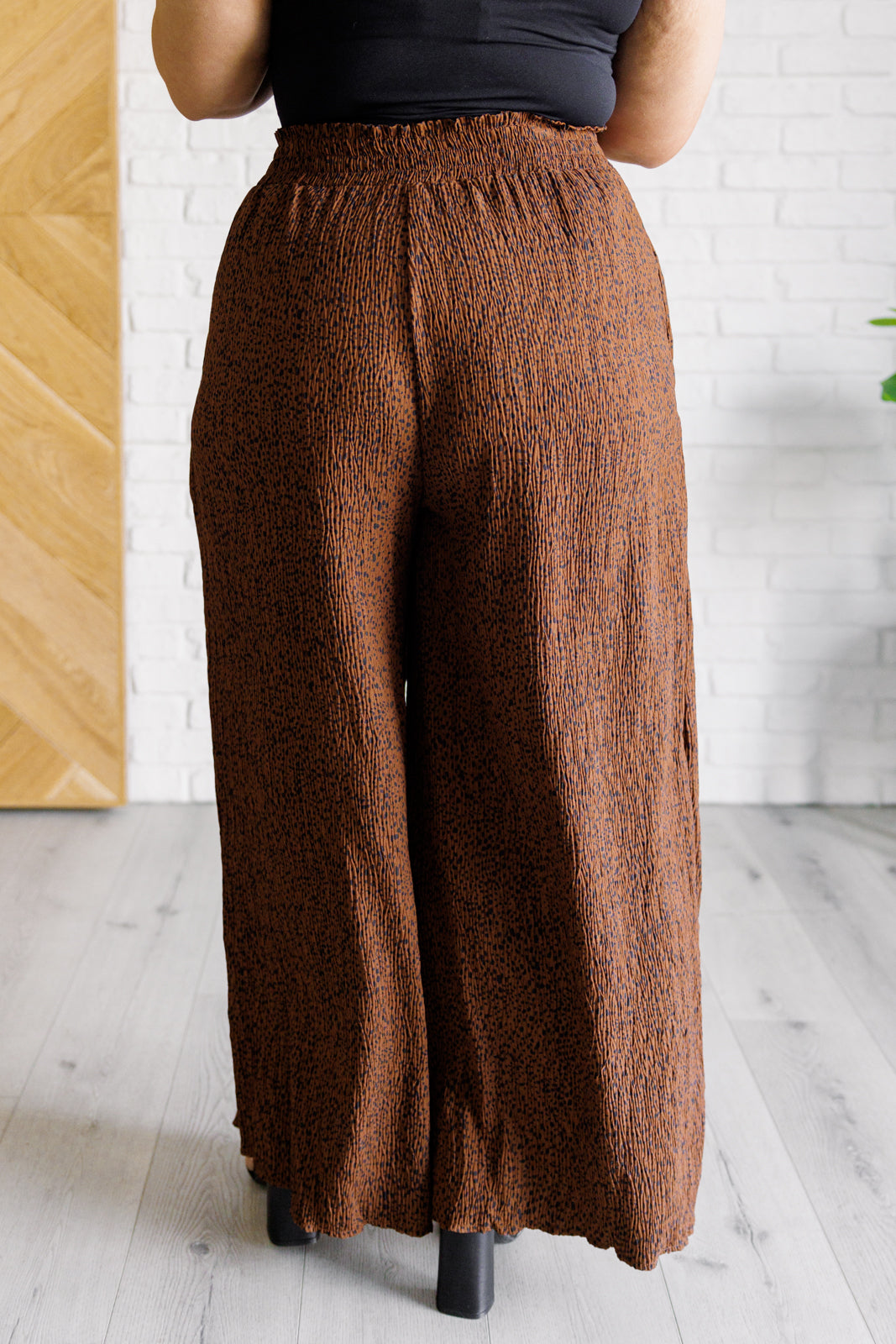 Harmony High Rise Wide Leg Pants in Brown Bottoms Ave Shops- Tilden Co.